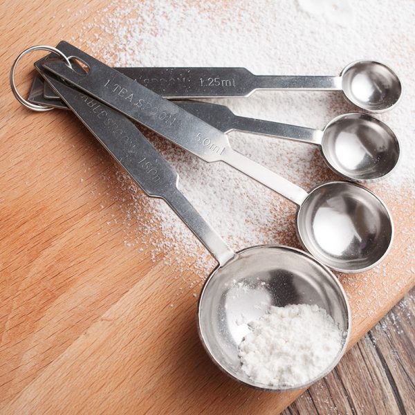 Stainless steel measuring spoon kitchen baking measuring tool with scale milk powder and salt measuring spoon set measuring four sets - Image 5