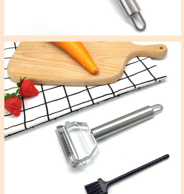 Multi-function fruit and vegetable grater Double-end scraper shredder Shredder fruit peeling knife cucumber radish shaving knife - Image 2